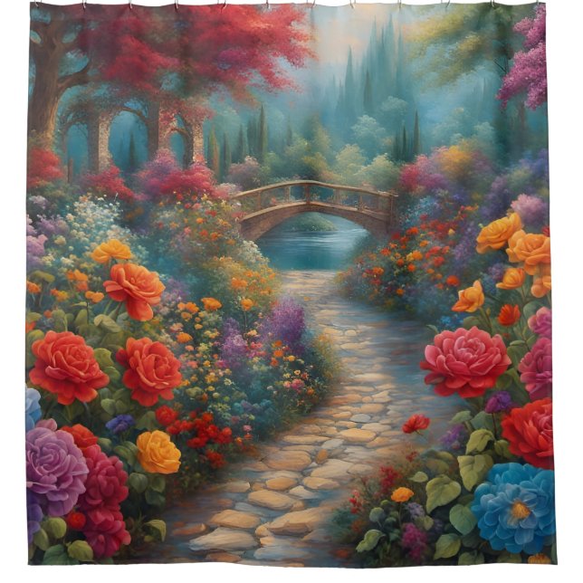  “Enchanted Garden Pathway” Shower Curtain (Front)