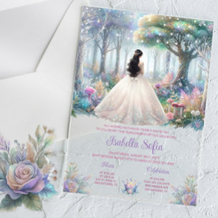 Enchanted Garden Quinceañera Acrylic Invitations