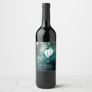 Enchanted Garden Summer String Lights Wedding Wine Label