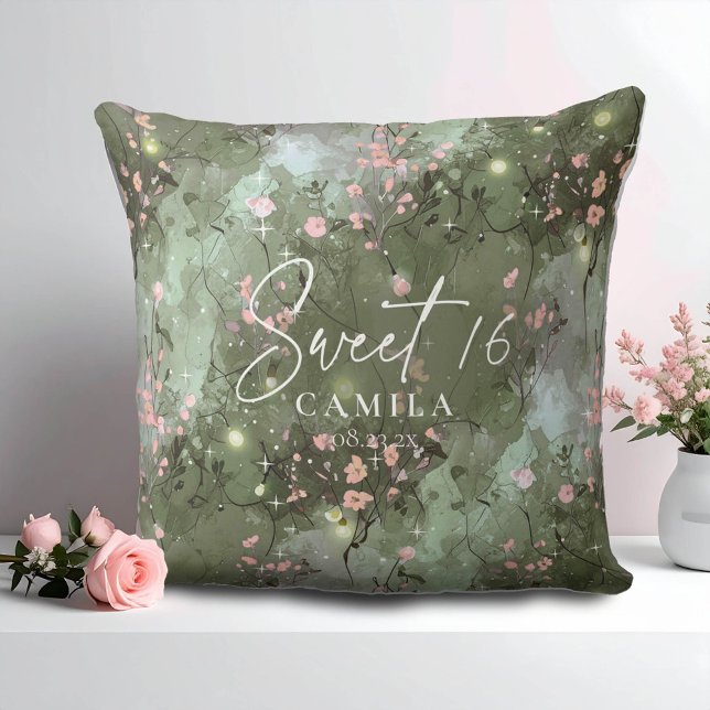 Enchanted Garden Sweet 16 Pattern Pink ID1163 Cushion (Creator Uploaded)