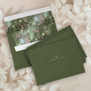 Enchanted Garden Sweet 16 Pattern Pink ID1163 Envelope