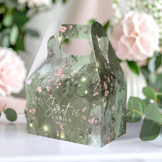 Enchanted Garden Sweet 16 Pattern Pink ID1163 Favour Box
