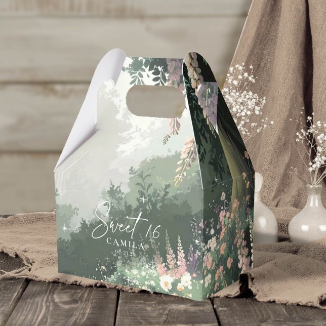 Enchanted Garden Sweet 16 Pink ID1163 Favour Box (Creator Uploaded)
