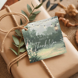 Enchanted Garden Sweet 16 Thank You Pink ID1163 Favour Tags