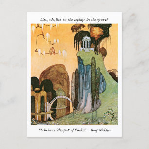 Enchanted garden vintage illustration Kay Nielsen Postcard