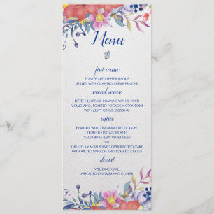 Enchanted Garden Wedding Menu Card