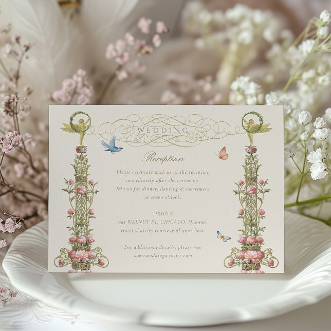 Enchanted Garden Wedding Reception Card (Creator Uploaded)