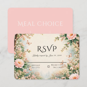 Enchanted Garden Wildflower Butterfly Wedding RSVP Card
