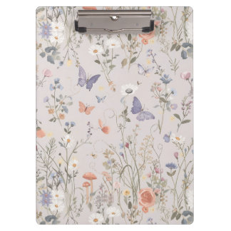 Enchanted Garden Wildflower Butterfly Whimsical Clipboard