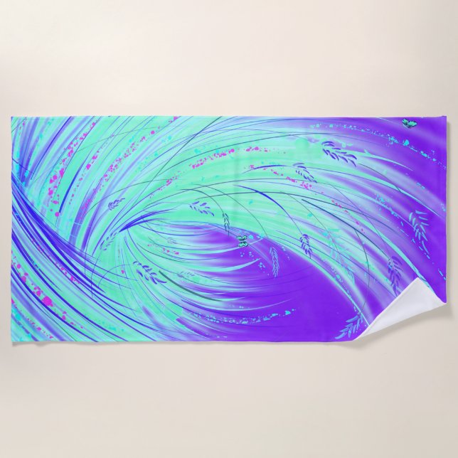 Enchanted Gardens - field of illumination  Beach Towel (Front)