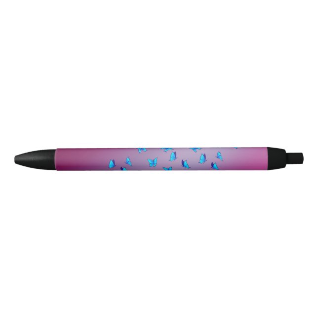 Enchanted Gardens Pink Black Ink Pen (Front)