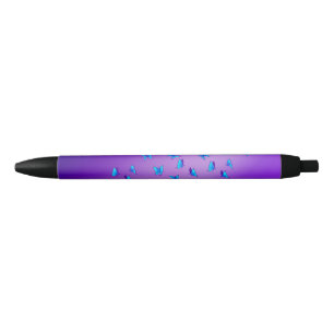 Enchanted Gardens Purple Black Ink Pen