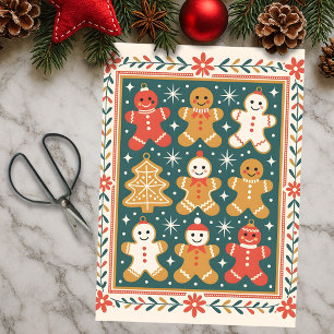 Enchanted Gingerbread Christmas Cookie and Tree Tissue Paper