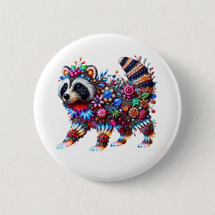 Enchanted Glowing Racoon 6 Cm Round Badge