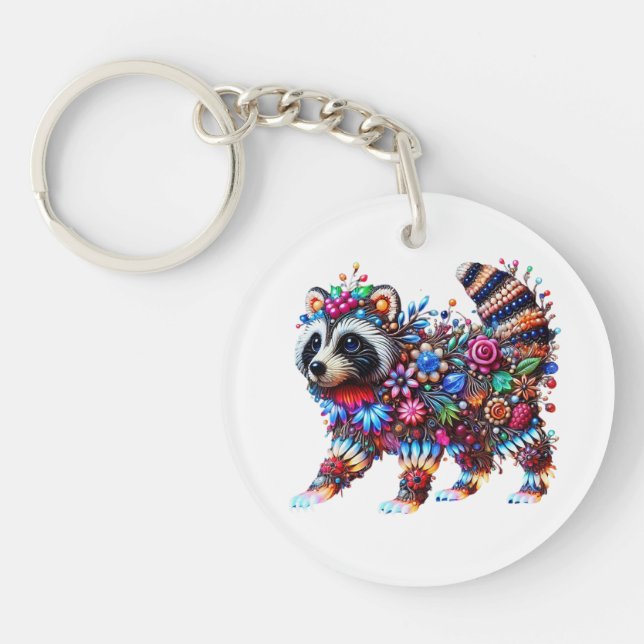 Enchanted Glowing Racoon Key Ring (Front)