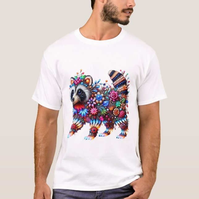 Enchanted Glowing Racoon T-Shirt (Front)