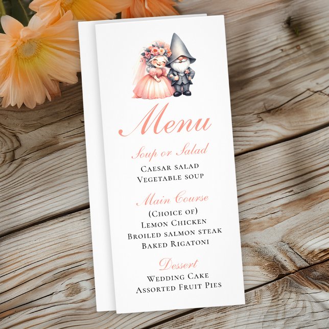 Enchanted Gnome Rustic Summer Garden Wedding Menu  (Creator Uploaded)