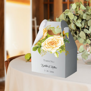 Enchanted Golden Garden Silver Wedding Favour Box