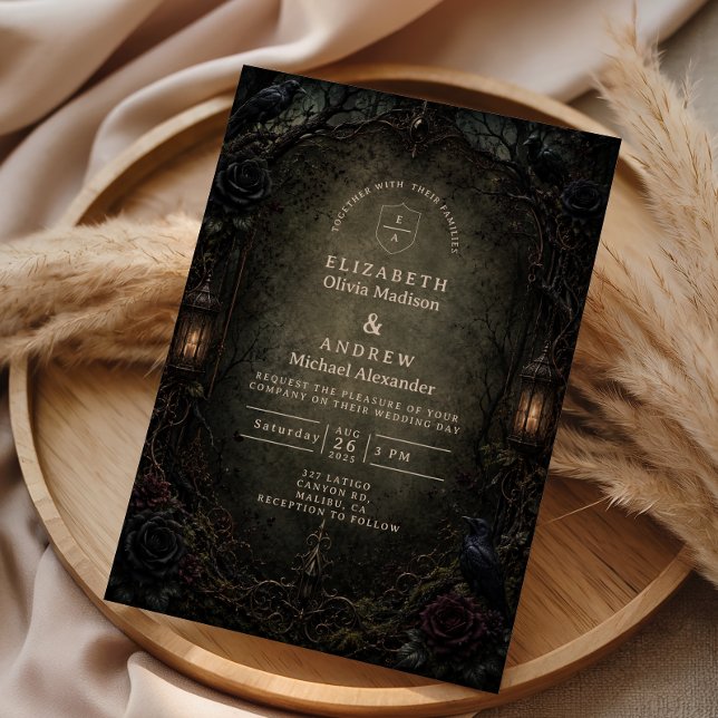 Enchanted Goth Forest Wedding Invitation (Creator Uploaded)