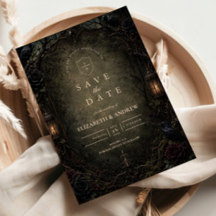Enchanted Goth Forest Wedding Save The Date