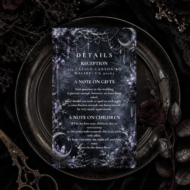 Enchanted Goth Winter Wedding Enclosure Card (Creator Uploaded)