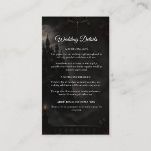 Enchanted Gothic Moonlight Romance Wedding  Enclosure Card