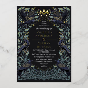 Enchanted Gothic Raven Floral Wedding