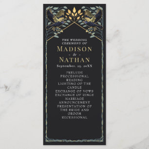 Enchanted Gothic Raven Floral Wedding Programme