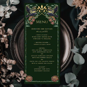 Enchanted Gothic Raven Snapdragon Dahlia Wedding Menu