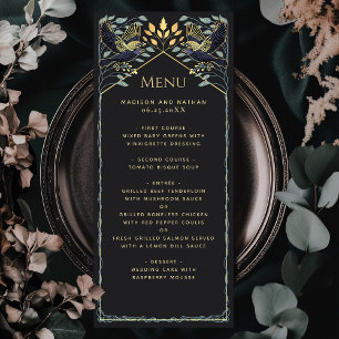 Enchanted Gothic Raven Wedding Flat Menu
