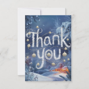 Enchanted Grateful Lovely Happy Holidays Thank You Card