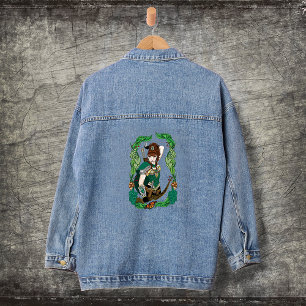Enchanted Green Fantasy Woodland Archer Elf Denim Jacket