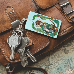Enchanted Green Fantasy Woodland Archer Elf Key Ring