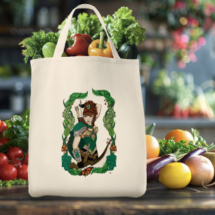 Enchanted Green Fantasy Woodland Archer Elf Tote Bag