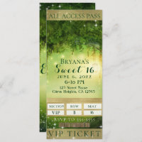 Enchanted Green Forest VIP Sweet 16 Party Ticket