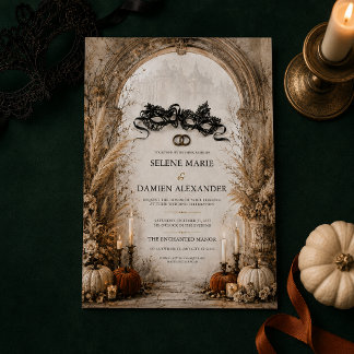 Enchanted Halloween Masquerade Wedding Invitation
