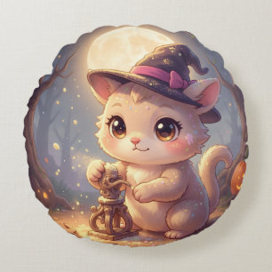 Enchanted Halloween Stories.1 Round Cushion