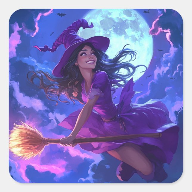 Enchanted Halloween Witch Sticker (Front)