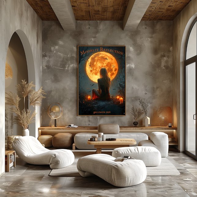 Enchanted Halloween with Full Moon, Candles & Bats Poster (Creator Uploaded)