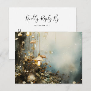 Enchanted Hanging Lanterns Wedding RSVP Card