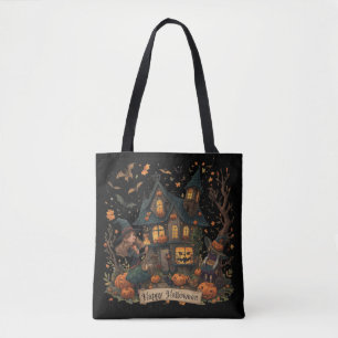Enchanted Haunted House Halloween Tote Bag