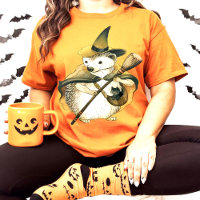 Enchanted Hedgehog Witch & Black Cat Art Unique