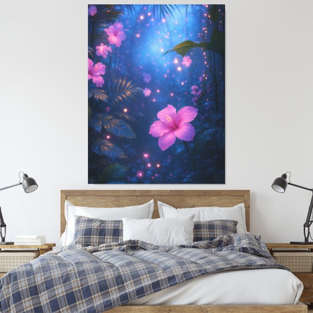 Enchanted Hibiscus Dreamscape  Canvas Print (Insitu(Bedroom))