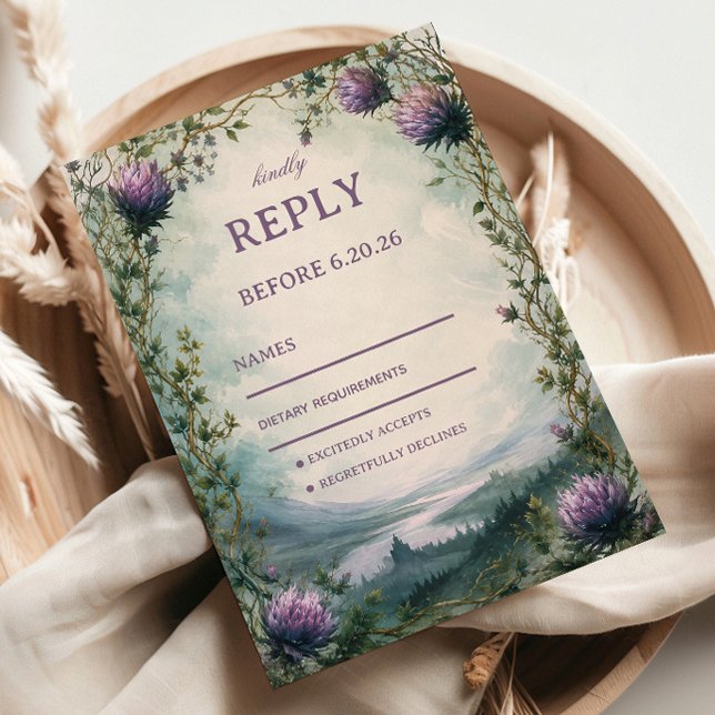 Enchanted Highland Artwork Celtic RSVP Card (Creator Uploaded)