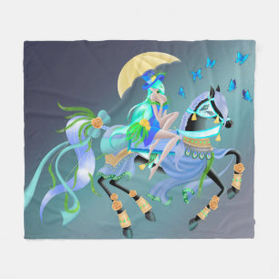 Enchanted Horse Ride  Fleece Blanket