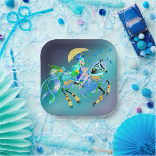 Enchanted Horse Ride  Paper Plate