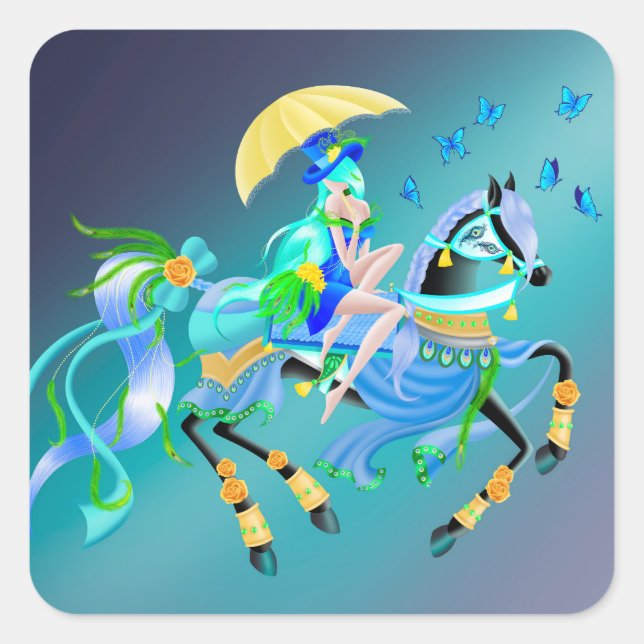 Enchanted Horse Ride "Tale of One Thousand Eyes"  Square Sticker (Front)