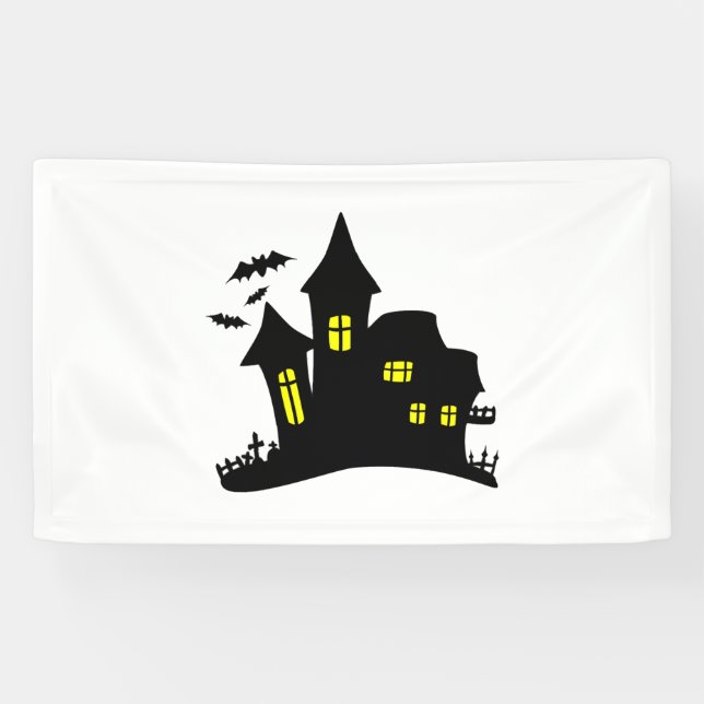 Enchanted House Haunted Halloween Banner (Horizontal)