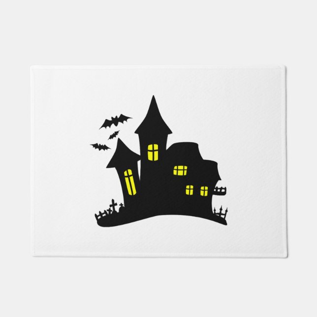 Enchanted House Haunted Halloween Doormat (Front)