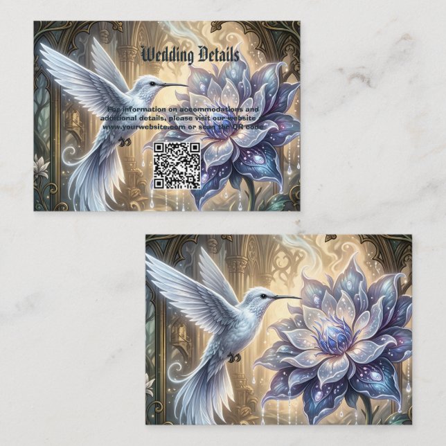 Enchanted Hummingbird & Moon Blossom.  Enclosure Card (Front/Back)